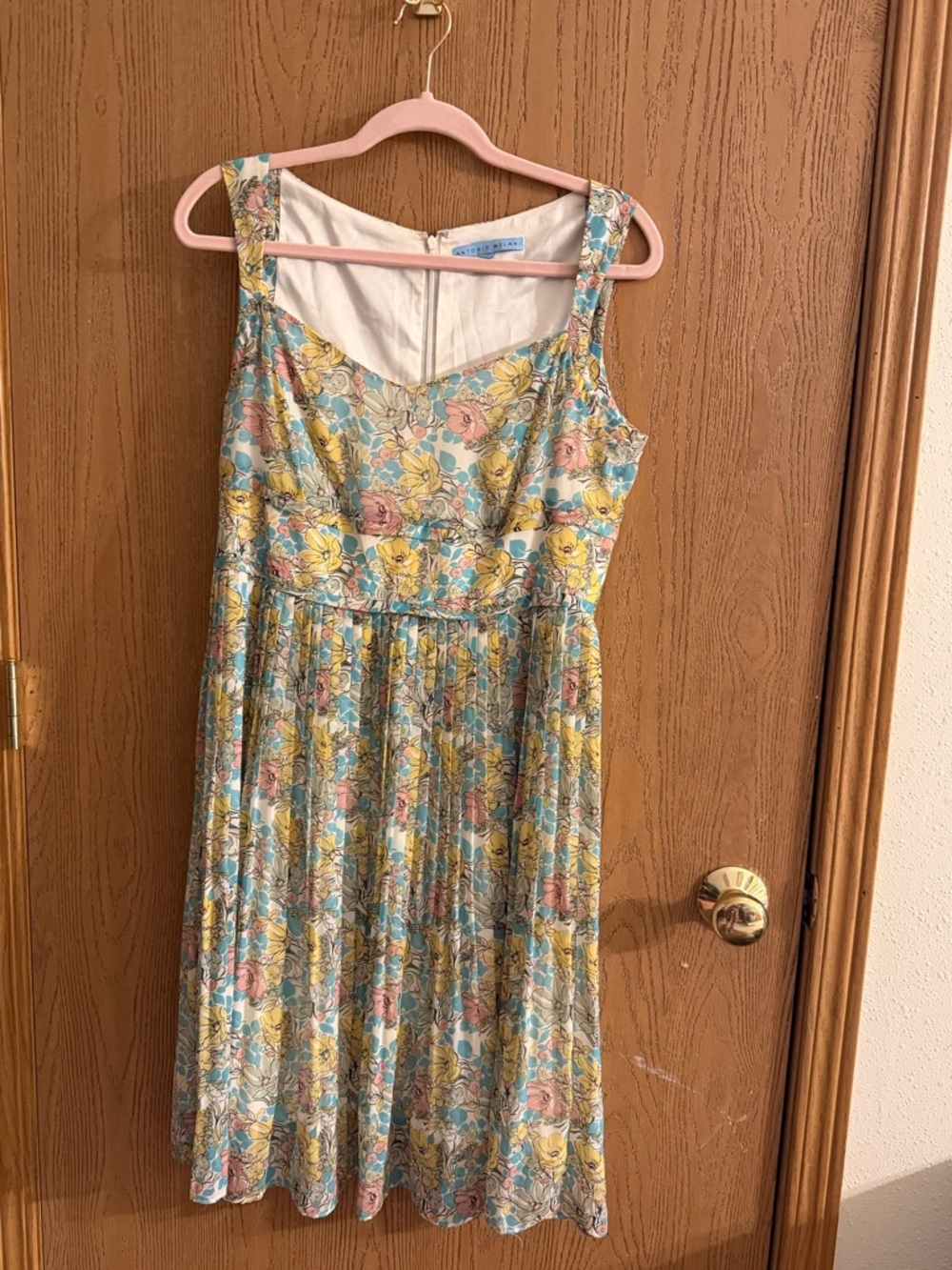 Pastel floral pleated dress